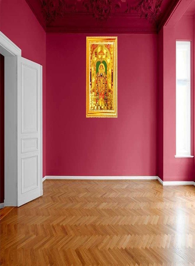 Suninow Wood Big Size Gold Foil Embossed Tirupati Balaji Photo Frame with laxmi ji (21 X 15 Inch) |God Photo Frames | Lord Venkateswara Photo Frame, Wall Mount, Rectangular - Image 2